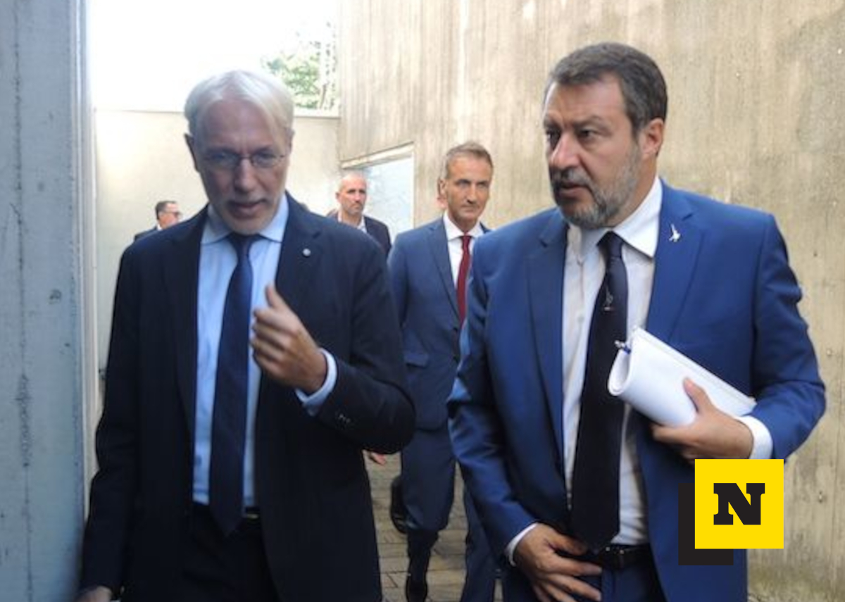Il presidente di Confindustria Lecco e Sondrio Marco Campanari con il Ministro Salvini