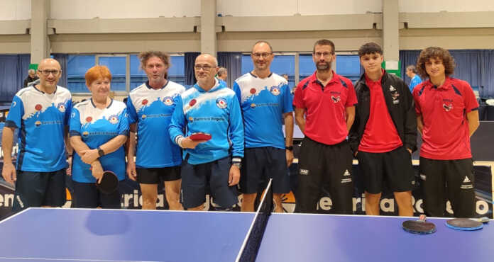 3a campionato d3 girone A formazione abbadia B , Lambrugo-Rogeno , da sin in rosso Lafranconi, Pugliese e Rigamonti