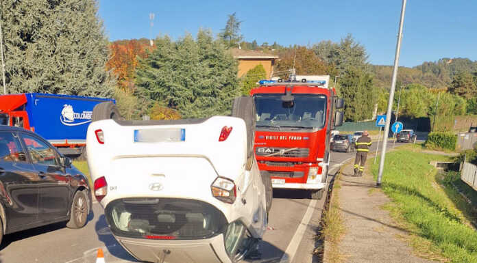 Missaglia, si ribalta con l’auto lungo la Sp 54 Ribaltamento Sp 54