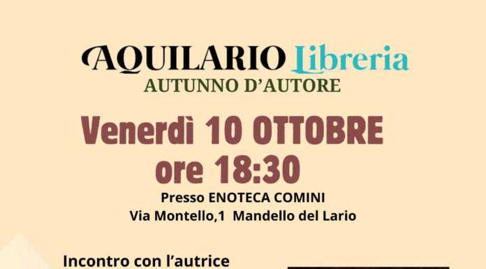 Mandello. Rassegna “Autunno d’Autore”, Silva Montemurro presenta il suo nuovo romanzo