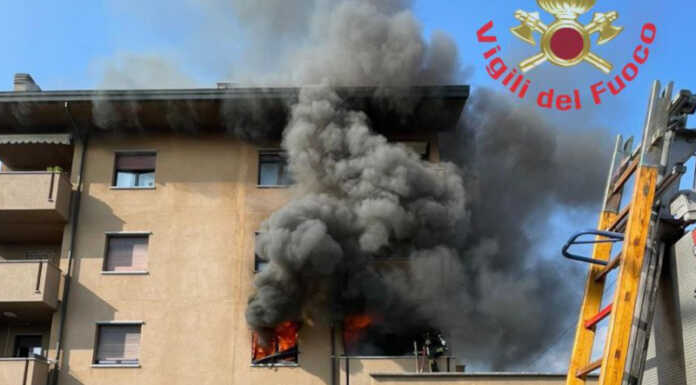 Incendio in appartamento a Bernareggio, allertati anche i Vigili del Fuoco di Lecco