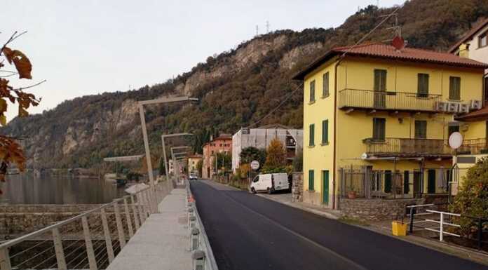 SP72, il cantiere di Olcio verso la conclusione: ripristinato il doppio senso di marcia Lungolago olcio sp72 secondo lotto