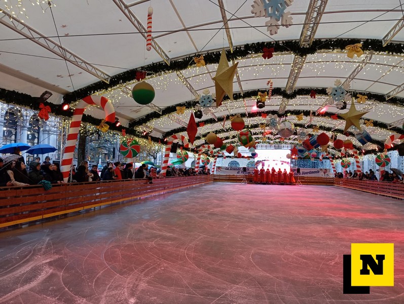 Pista pattinaggio XXL inaugurazione piazza garibaldi lecco