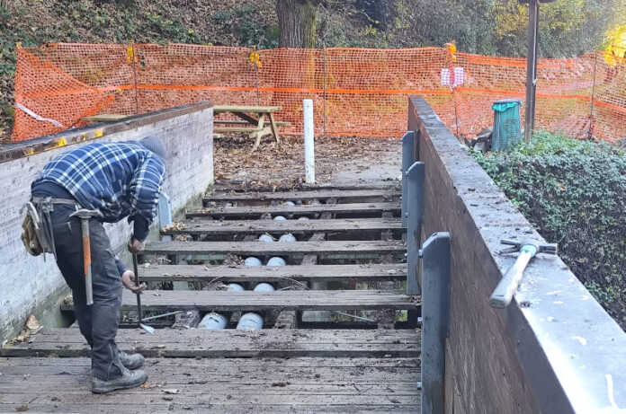 Introbio lavori ponte cascata sprizzottolo
