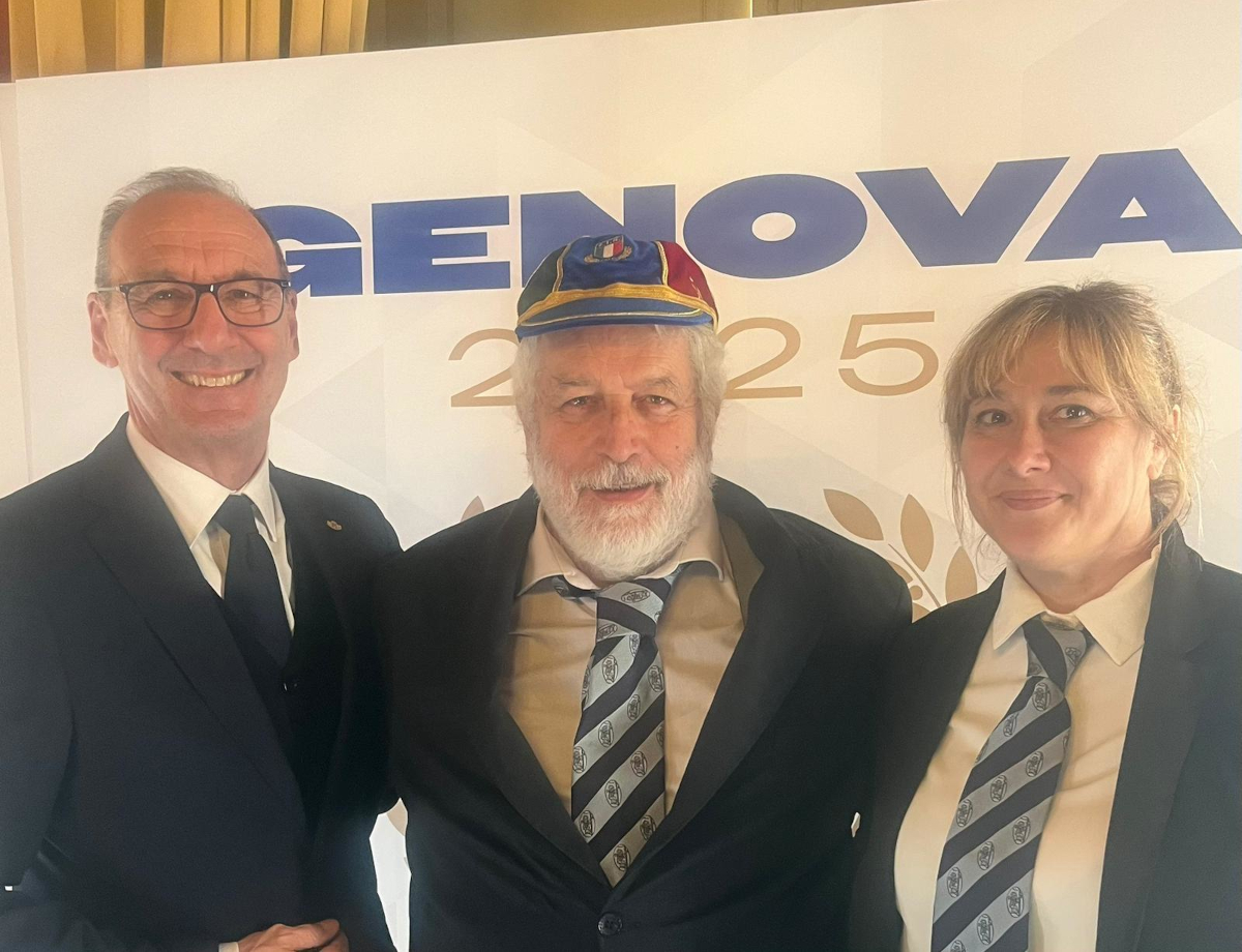 Al centro il presidente del Rugby Lecco Carlo Redaelli