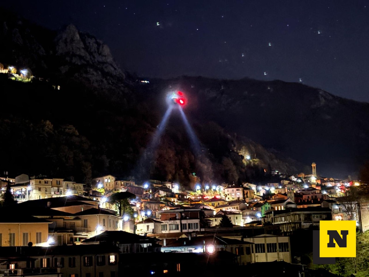 L'elisoccorso del 118 sopra Laorca