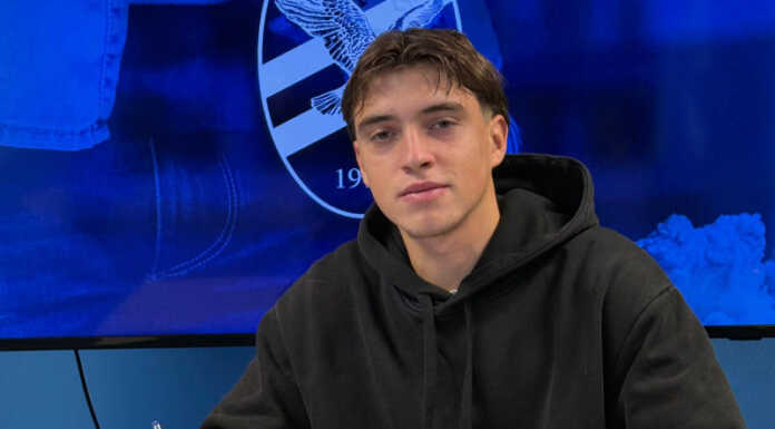 Calcio Lecco. Mihali in bluceleste fino al 2029 Lorenzo Mihali, Calcio Lecco 1912