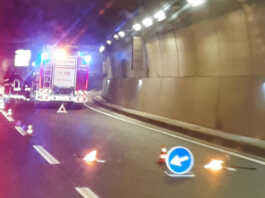 Incidente sulla nuova Lecco – Ballabio SS36 Racc in direzione Lecco VVF sul luogo dell'incidente
