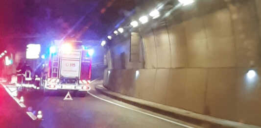 Incidente sulla nuova Lecco – Ballabio SS36 Racc in direzione Lecco VVF sul luogo dell'incidente