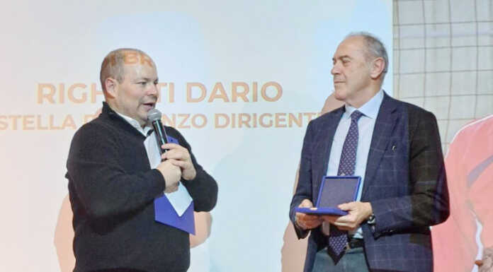 Il Coni premia Dario Righetti, presidente della Picco Lecco