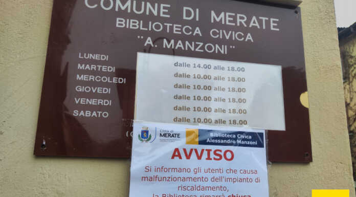 Merate, malfunzionamenti alla caldaia: la biblioteca chiude per freddo