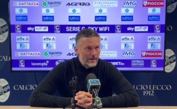 Serie C. Mister Valente sulla sconfitta interna: “Sui gol non c’eravamo” Mister Federico Valente, Calcio Lecco