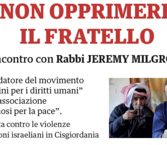 Merate ospita il rabbino Milgrom per un incontro sulla pace