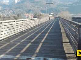 Chiude per manutenzione il ponte ciclopedonale tra Calolzio e Olginate