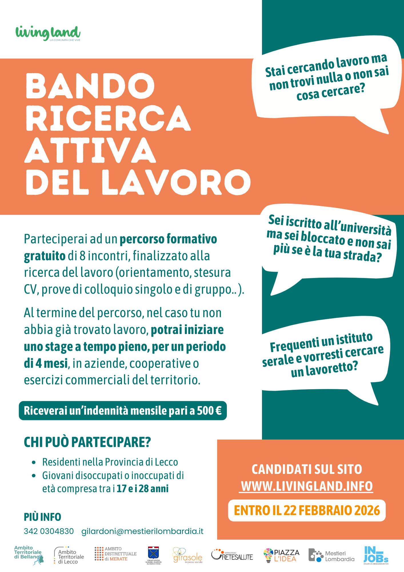 bando ricerca attiva del lavoro